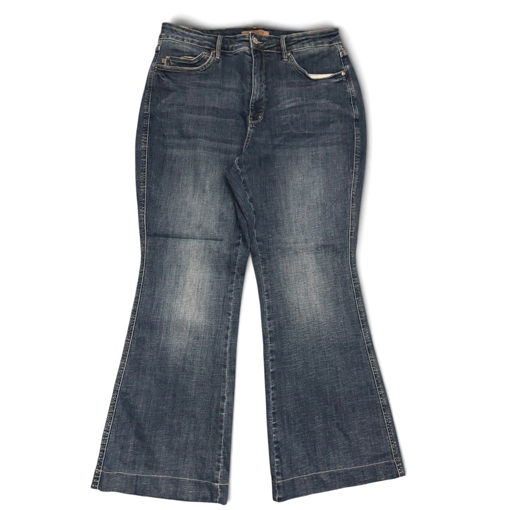 Judy Blue Flare Fit High Rise Dark Wash Jeans Size 18W 34x31 Stretch Bell Bottom